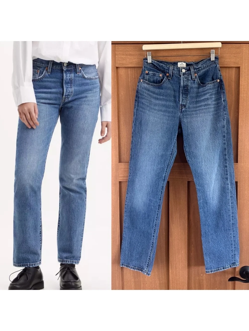 Levi's 501 Original High Rise Straight Leg Jeans Medium Wash Women’s size 27